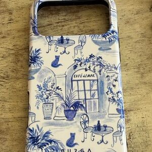Blue Toile Café Print Phone Case